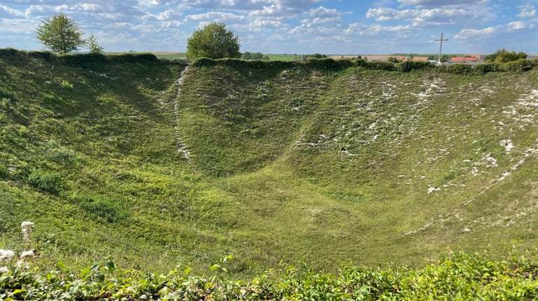 lochnagar crater, Somme Valley, France