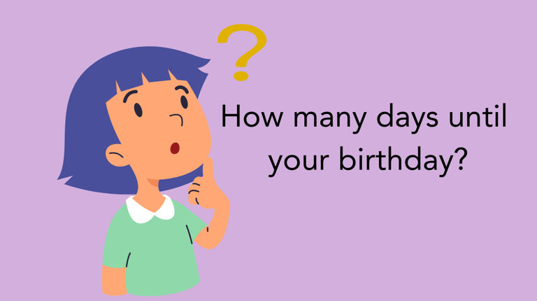 a woman with a questionnaire about how many days are until her birthday 