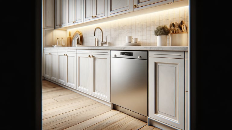 a kitchen with a dishwasher