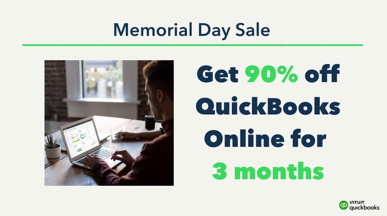 Memorial Day Sale Get 90% off Quickbooks Online for 3 months