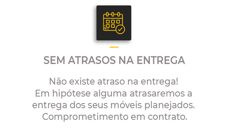 Ícone de calendário garantindo entrega de móveis sob medida sem atrasos