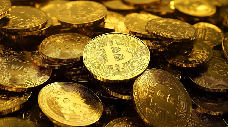 pile of bitcoin for investing