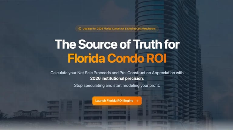 Condo Profit Calculator página de destino versión B