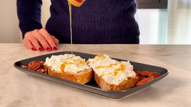 Assemble the bruschetta