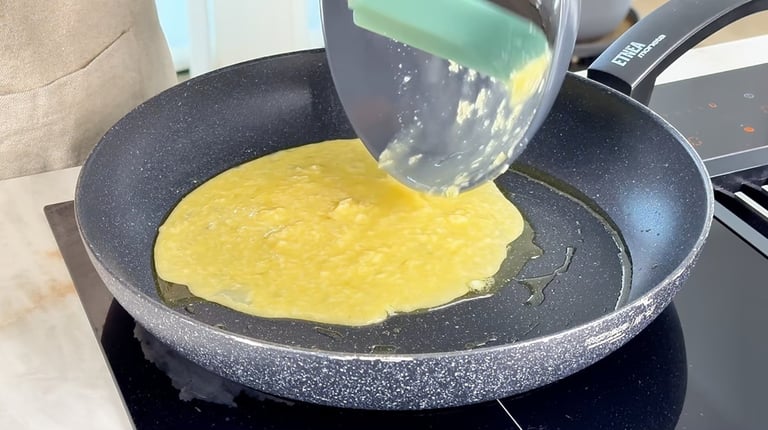 Cuoci l'omelette salata