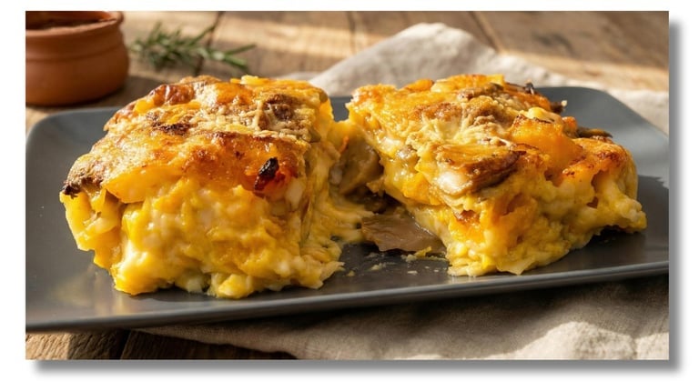 Lasagna di zucca e funghi