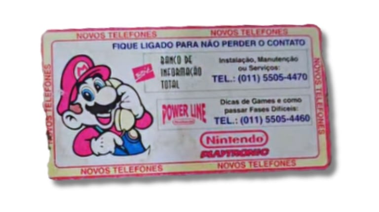  Etiqueta do serviço Power Line da Nintendo Playtronic do Brasil