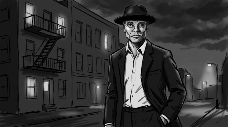 The criminal VInce standing upright in Gevers Deynootweg Scheveningen