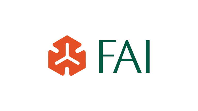 FAI Lettering Logo with orange motif
