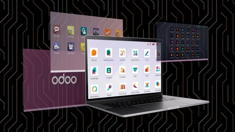 a laptop computer with various icons on it