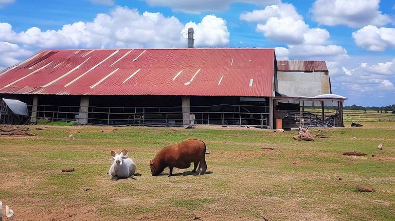 livestock in a beautiful farm