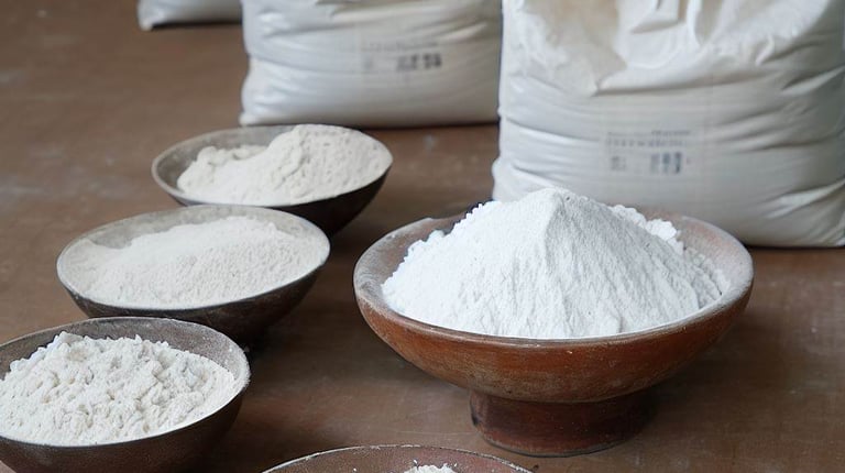 Natural enzyme powder in bowls