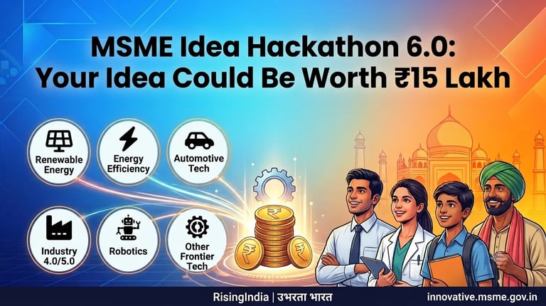 MSME Idea Hackathon 6.0 is open — and this year, every Indian above 18 can apply for INR 15 Lakhs grant