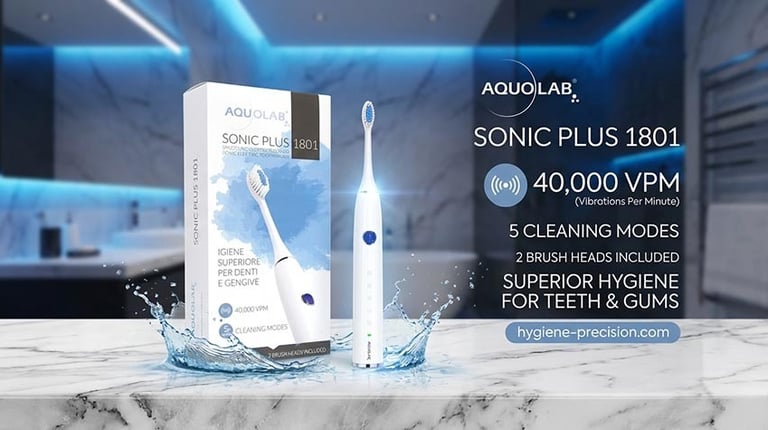 Enamel and gum-friendly sonic electric toothbrush for seniors