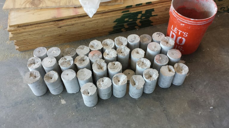 MUltiple cores can be accomplished in a single day with little mess with our two person coring crew