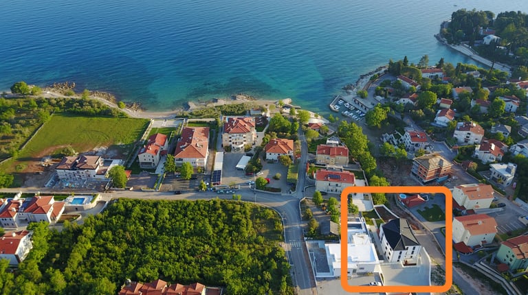 Lage des Apartments auf der Karte von Malinska