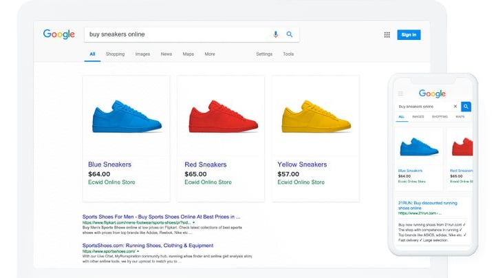 exemplo de google shopping cybercore