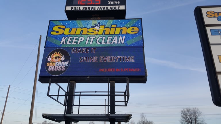 A billboard with the sign saying "keep it clean"