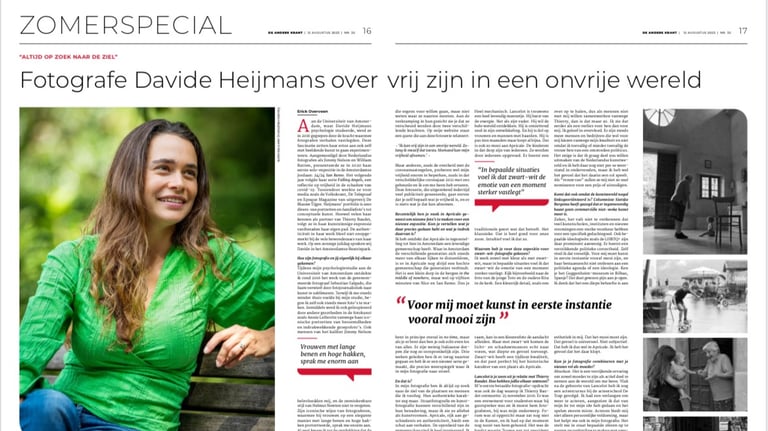 newspaper article about Davide 