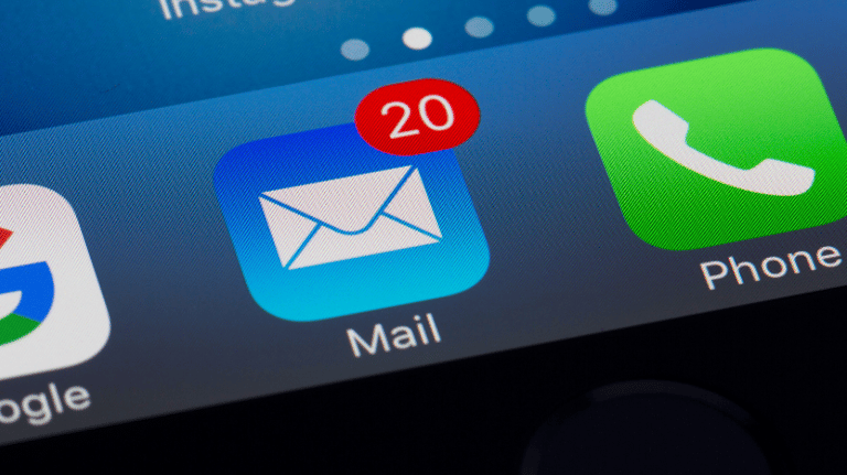 An email app with a lot of notifications.