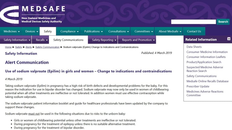 Screen shot of linked web page
