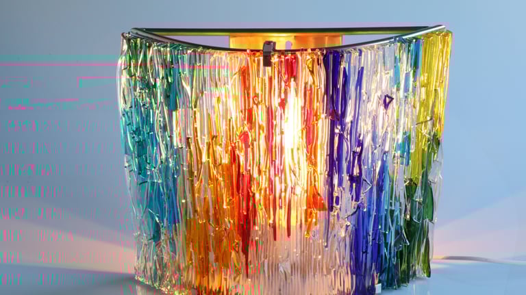 unique glass lighting made by glass fusing