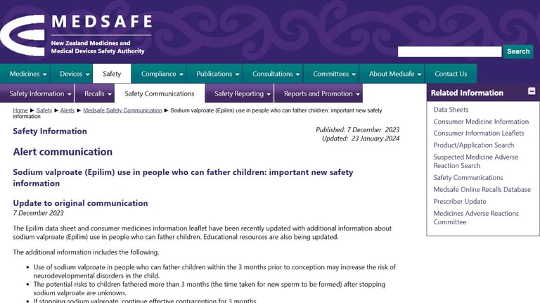 Screen shot of linked web page