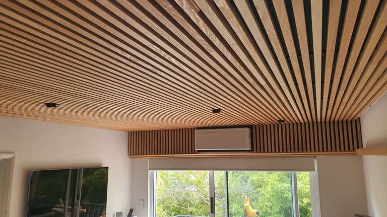 Austratus battens used to create feature ceiling