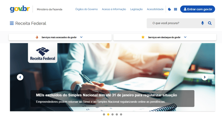 Site da Receita Federal