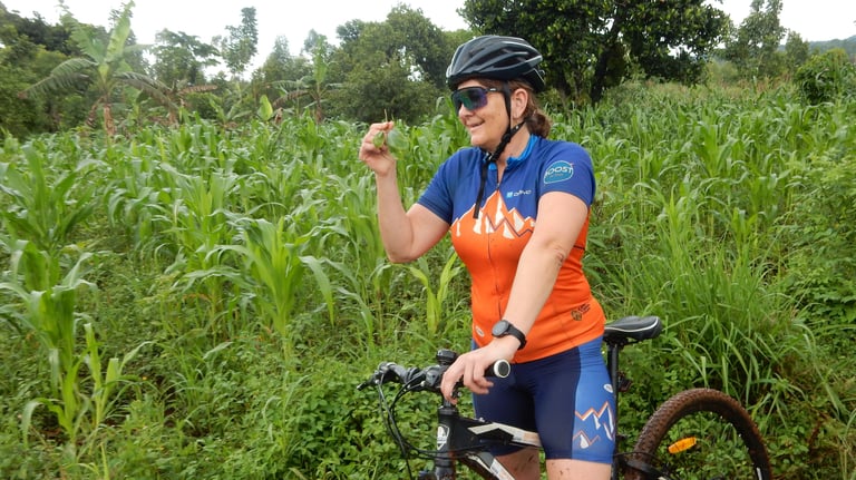 Imagine cycling in this beautiful nature of Jinja