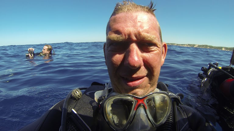 Tracey and Nick Billington diving at Tofo Beach, Praia Do Tofo, Mozambique