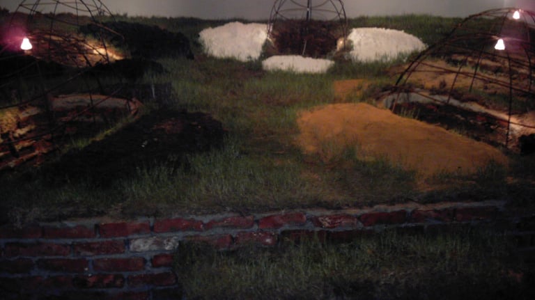 Installation Another installation: Reconstruction of Two Versions of Holes—Goethe Institute in Ale