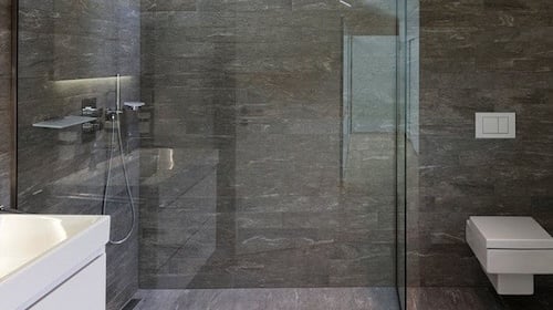 Paroi de douche vitrage anticalcaire