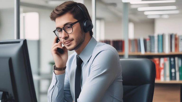 A person holding a yellow device stands next to an open telecommunications cabinet mounted on a wooden wall. The cabinet contains various networking and telecommunications equipment, including cables, routers, and a device with AT&T branding. A wall-mounted router with antennas is visible to the right.