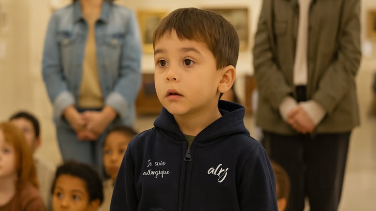 ennfant ayant un PAI dans un musée avec sa classe