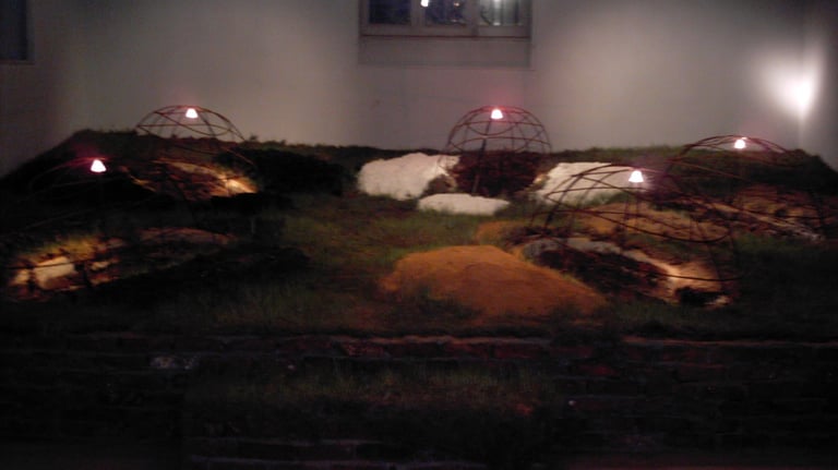 Installation Another installation: Reconstruction of Two Versions of Holes—Goethe Institute in Ale