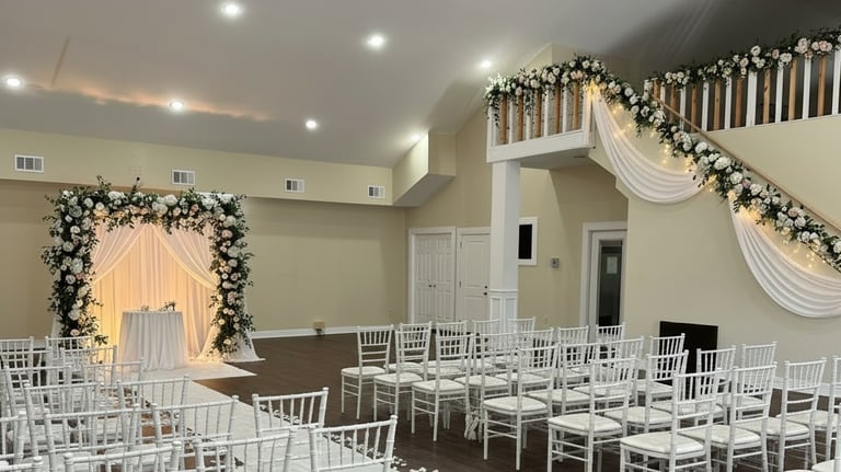 Wedding ceremony setup inside an Atlanta event space