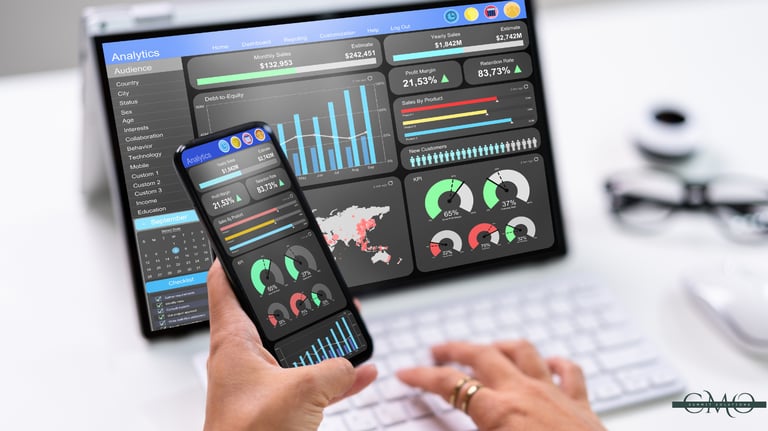 marketing dashboard with graphs