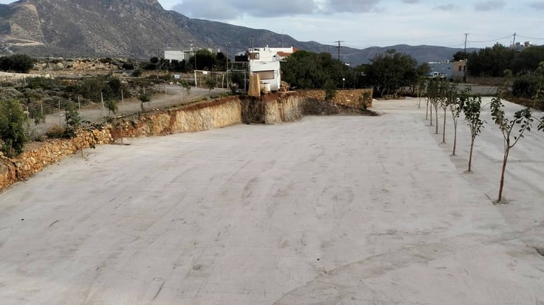 Leveling and grading of a residential outdoor area