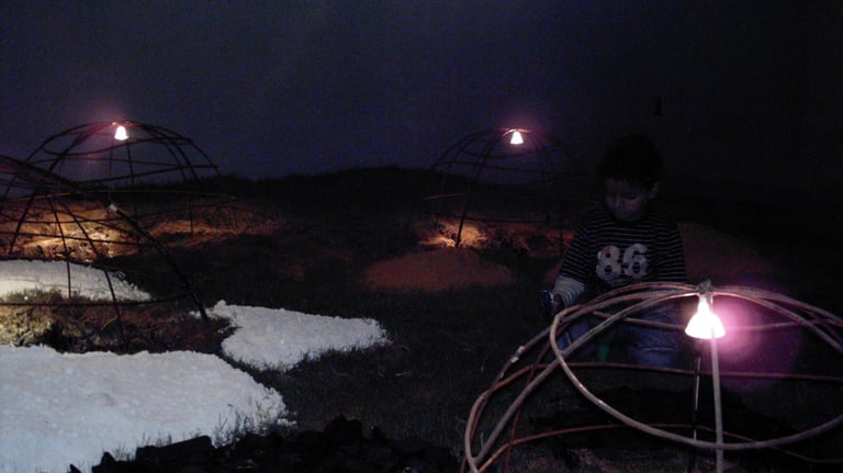 Installation Another installation: Reconstruction of Two Versions of Holes—Goethe Institute in Ale