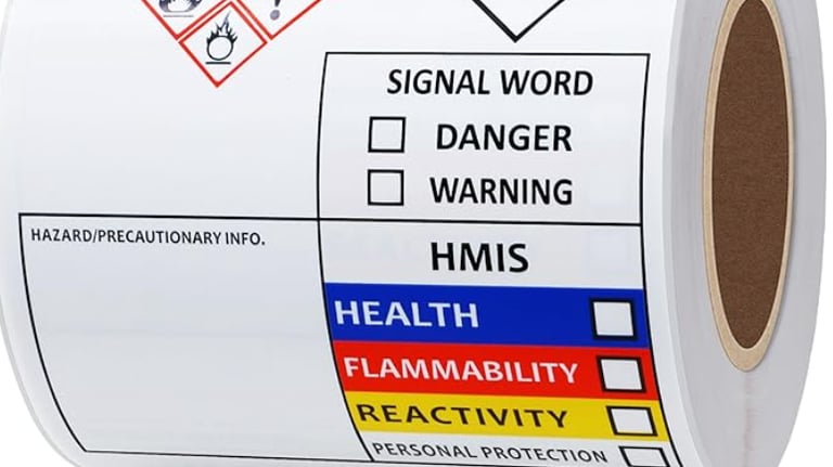 OSHA Data Labels for Chemical Safety 3×4 Inch MSDS Stickers with GHS Pictograms HMIS & Hazard Compli