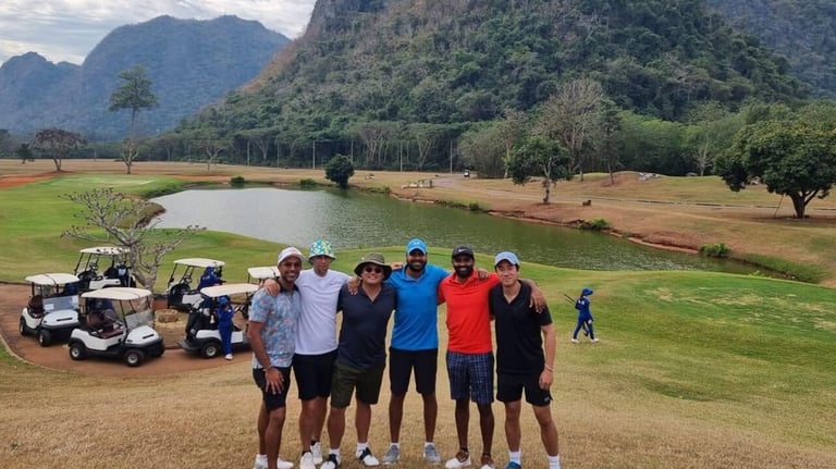Guys on a golf holiday in Thailand curated by Francesco Luxury Travels Villas Weddings
