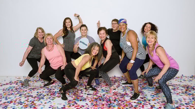 Group of women of all ages who enjoy the GetLow classes
