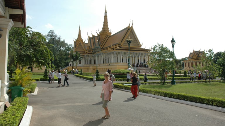 Tracey Billington at the Royal Palace of Cambodia, Phnom Penh, Cambodia
