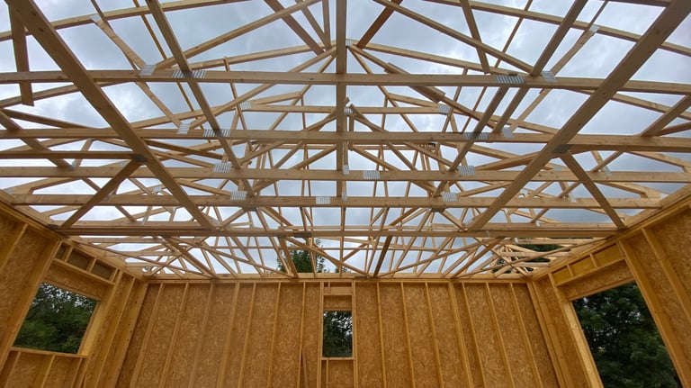 pose de fermettes américaines sur une maison neuve