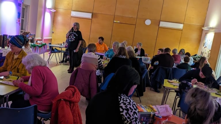 All ages together at a community event in Uphall Community Centre.