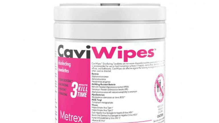 CaviWipes Disinfecting Towelettes Canister Wipes, 160 Count, White