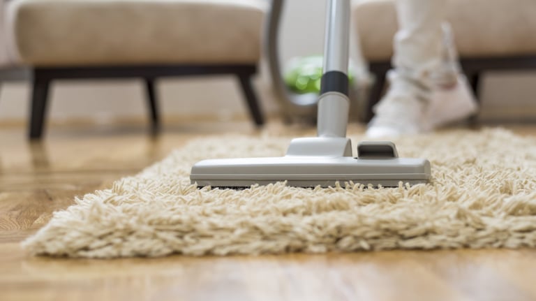 Carpet extractor cleaning a high-traffic area