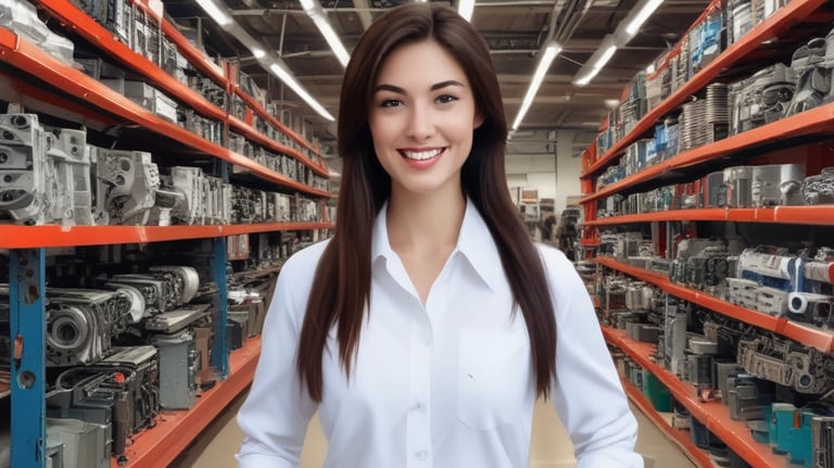 Inside a dimly lit garage, a car is parked with its hood open, suggesting it may be undergoing maintenance or repair. Various tools and auto parts are scattered around the floor. A silhouette of a person is sitting on the right, possibly working or taking a break. Sunlight streaming in from the open door casts bright light on the vehicle.