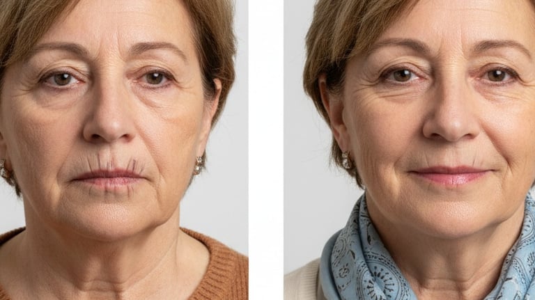 Antes y después del tratamiento médico del código de barras en AR Clinic Barcelona.